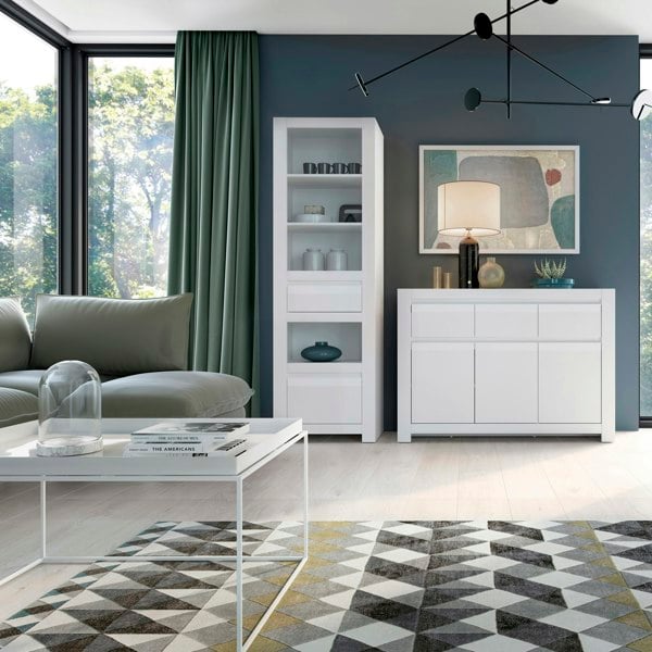 Furniture To Go Novi 2 Drawer Bookcase in Alpine White