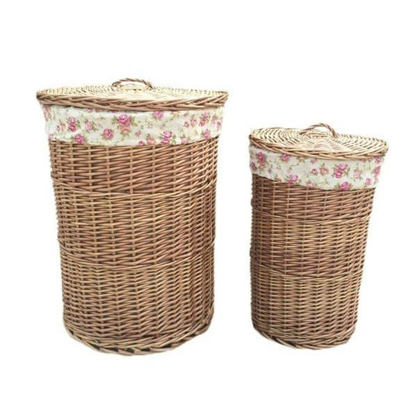 Round Laundry Wicker Basket