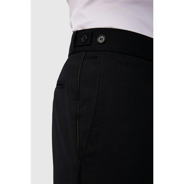 Antique Rogue Slim Fit Black Dresswear Trousers with Satin Piping
