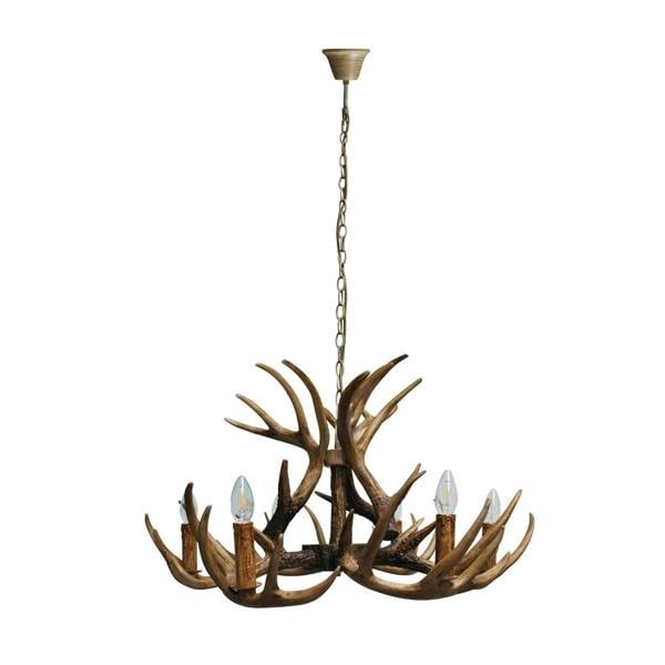 Pagazzi Lighting Lochranza 6 Light Rustic Antler Pendant Ceiling Light