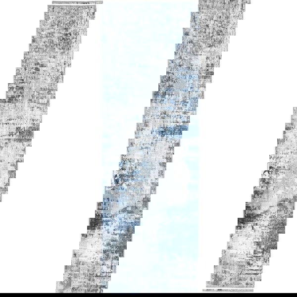 Eco-Washable Blue Rug Abstract Design