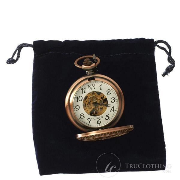 TruClothing Automatic  Pocket Watch Mechanical Peaky Blinders Vintage Double Hunter