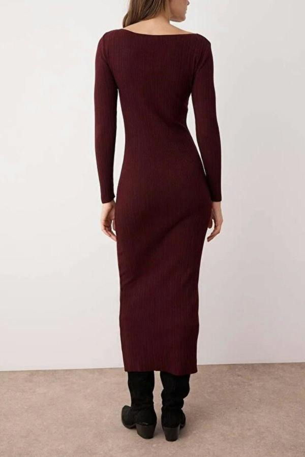 WOVCOR Mercerized Look Maxi Knit Long Dress