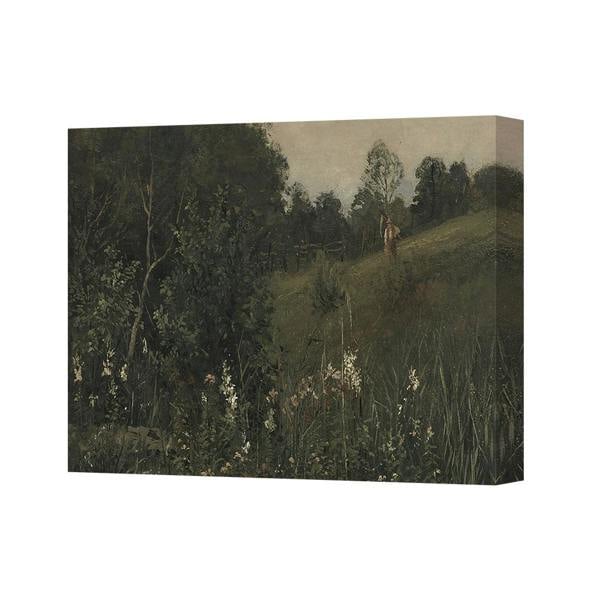 Benjamin Tate Design Tranquil Hillside Landscape Canvas Print With Trees Wall Art