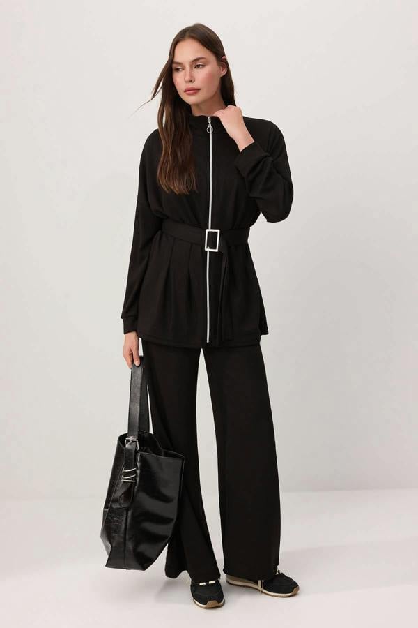 2-Piece High Neck Long Sleeve Regular Fit Co-ord Set