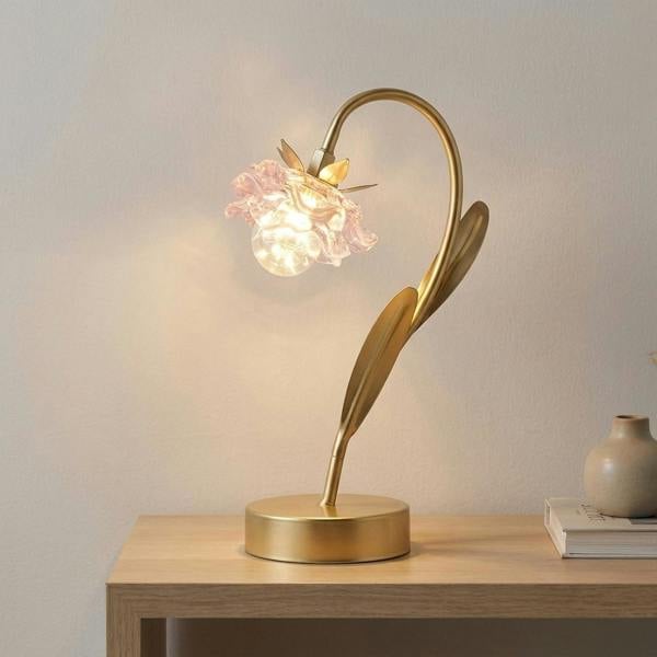 Garden Greatness Single Stem Pink Glass Flower LED Lamp