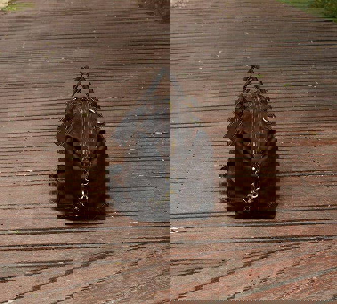 Touribag Classic Traveller Genuine Leather Holdall Dark Brown