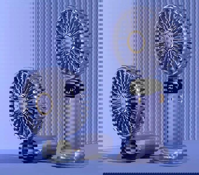 Dyzi 2-in-1 Portable Travel Mini USB-C Rechargeable Handheld & Table Fan