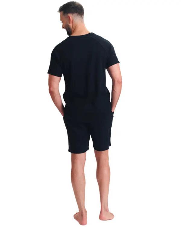 Ted Baker Waffle T-Shirt & Shorts Lounge Set, Black