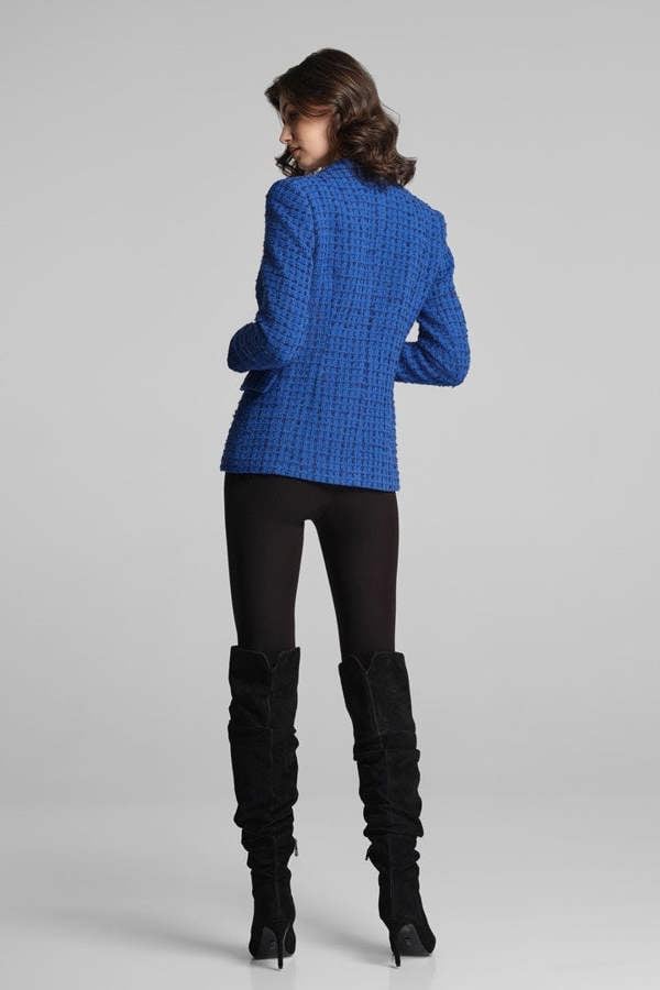 Rumour London Cambon wool-blend boucle tweed blazer in royal blue