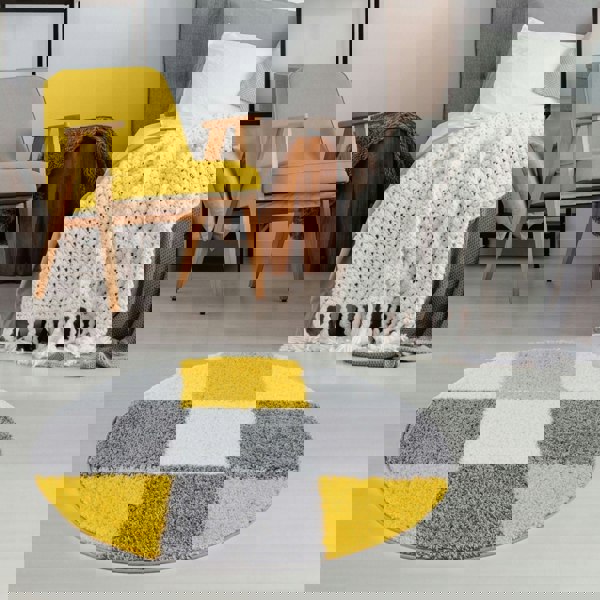 Myshaggy Geometric Yellow Rug