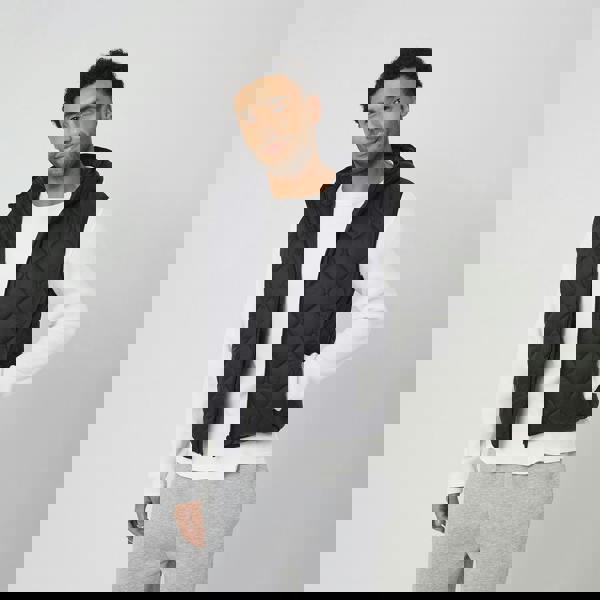 Brave Soul Black Onion Quilted Hooded Gilet - Black Image 1