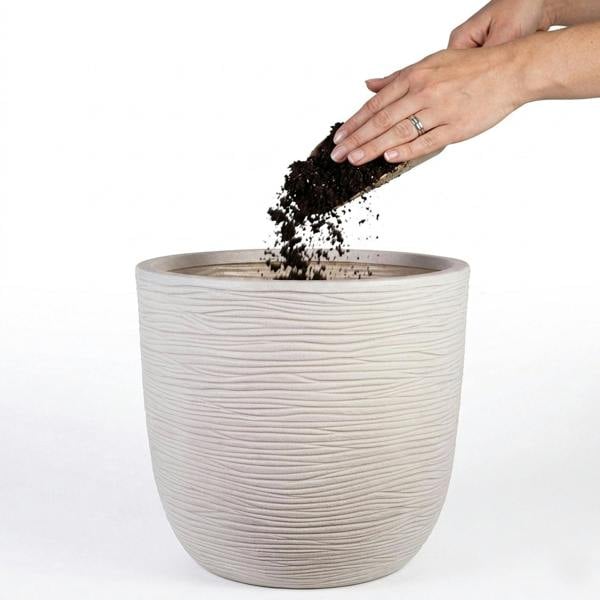Stone Effect Amalfi Round Flower & Tree Planter (XL) Ideal For Home, Balconies, Gardens, Greenhouses & Patios