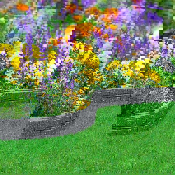 Nicoman Recycled Rubber Lawn Edging Ultra Curve Bricks Border