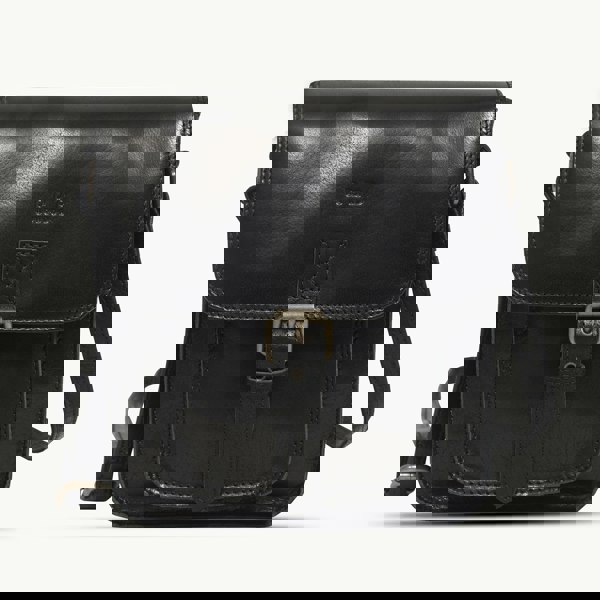 Real Hide Bags 'CAROLYN' Black Polished VT Real Leather iPad Tablet Crossbody Bag