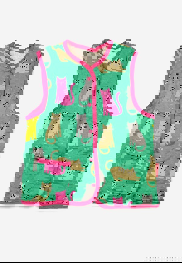 Organic Kitten Print Reversible Gilet - Toby Tiger