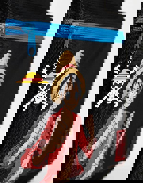 One Piece Unisex Kids Black Front Printed Backpack (One Size)