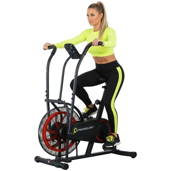 Homeology SCORPION Assault Bike - Compact Home Fitness Stationary Bike for Full Body Workouts with Smooth Fan Resistance and LCD Display
