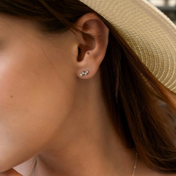 Spero London Fine Cluster Diamond Earrings in 14ct Solid Gold