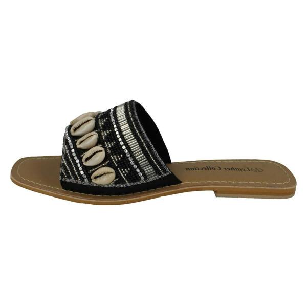 Leather Collection Ladies Leather Collection Beaded Mules F00311