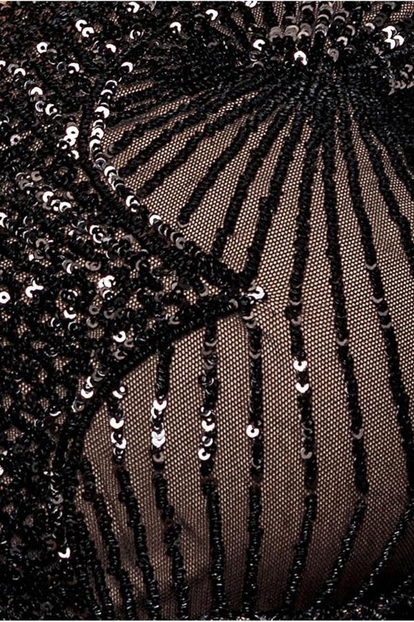 Goddiva Plus Starburst Sequin Maxi Dress - Black by Goddiva Plus