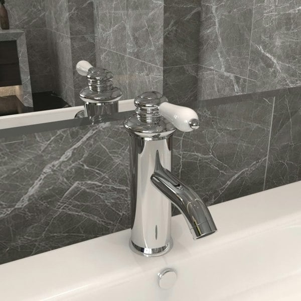 Berkfield Bathroom Basin Faucet Chromed Finish 130x180 mm