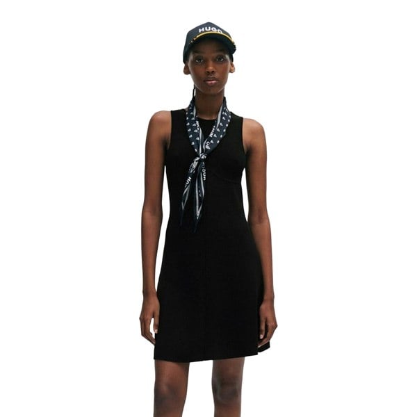 Hugo Womens Sriangla Fitted And Flared Sleeveless Dress - Black
