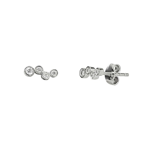 Spero London Fine Cluster Diamond Earrings in 14ct Solid Gold