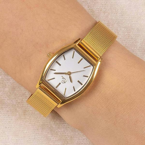 Pia Ahead of the Times Gold-Tone Watch, Polished Gold-Tone Case with Mesh