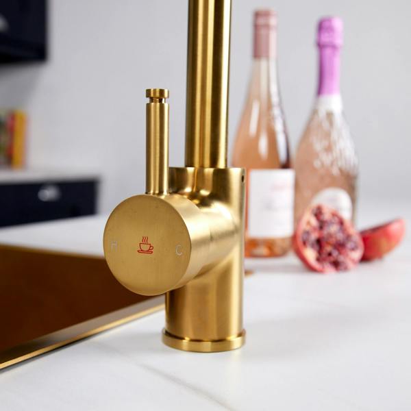 Flode Solo | Single Lever 3 in 1 Instant Boiling Tap | Brushed Gold Finish