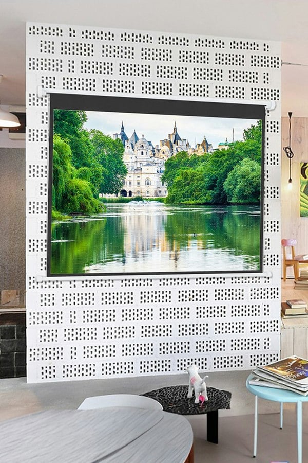 Living and Home 84" Electric Projection Screen With Remote Control