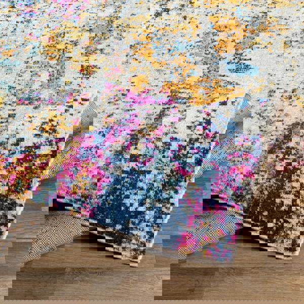 Livabliss Sunderland-Abstract Blue Grey Modern Marble Rug