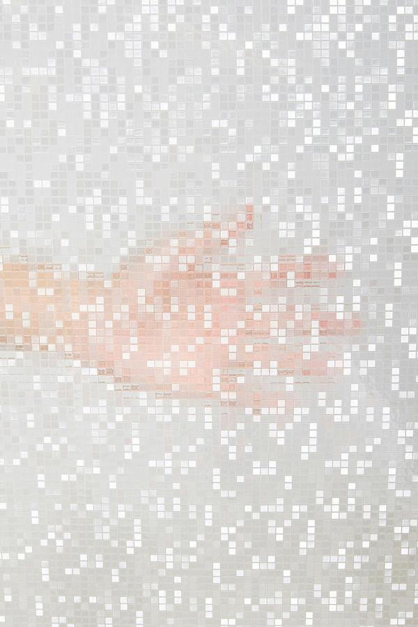 Living and Home 200x61cm Self-Adhesive 3D Embossed Small Mosaic Window Film - Frosted Privacy PVC Sticker for Glass Doors & Bathroom