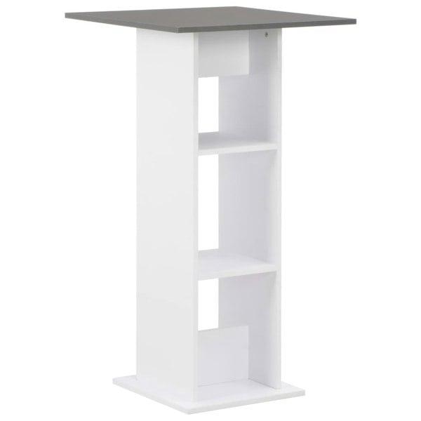 Berkfield Bar Table White and Anthracite Grey 60x60x110 cm
