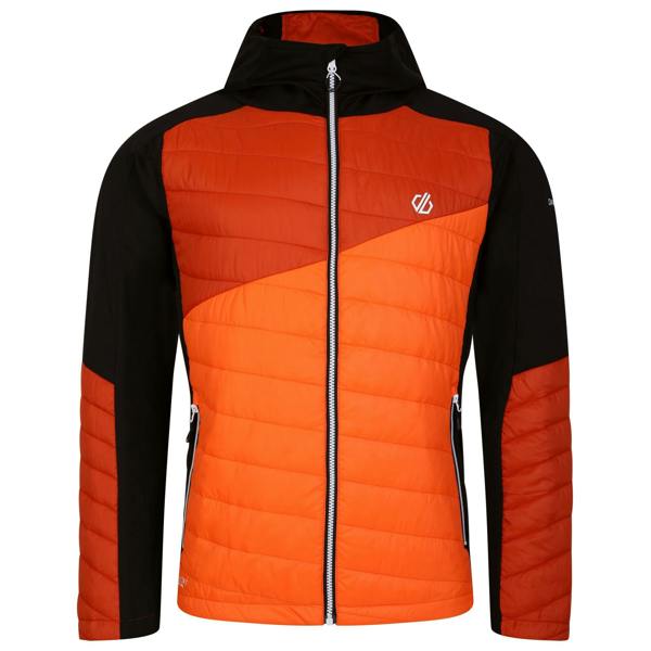 Dare 2B Mens Touring Contrast Panel Hybrid Jacket - Puffins Orange/Rooibos Tea - 