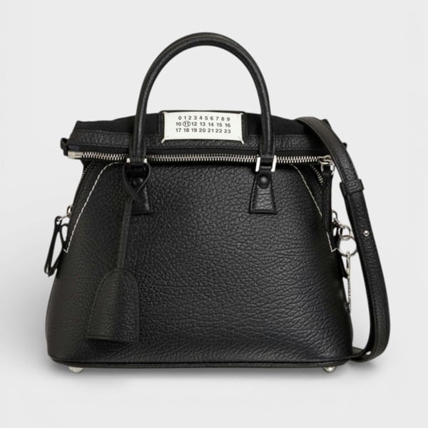 Maison Margiela Mini 5AC Grained Leather Top Handle Bag Black