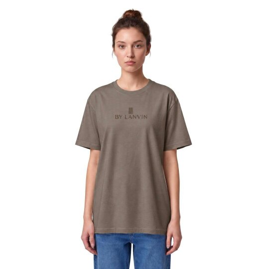 By Lanvin Embroidered Central Logo Brown T-Shirt