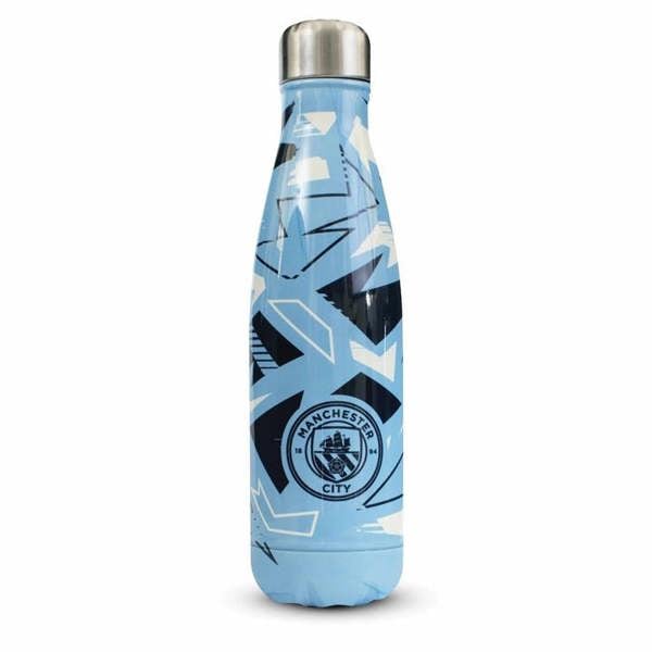 Manchester City FC Pattern Water Bottle, Water Bottles, Sports, Gift