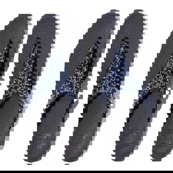 FitFlop LULU CRYSTAL-MIX Womens Toe Post Sandals Midnight Navy