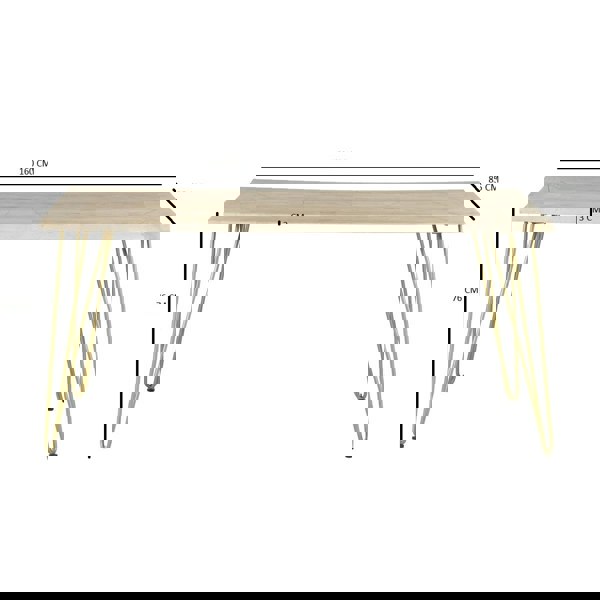 IH Design Rectangular 6 Seater Dining Table Barbuto Light Mango
