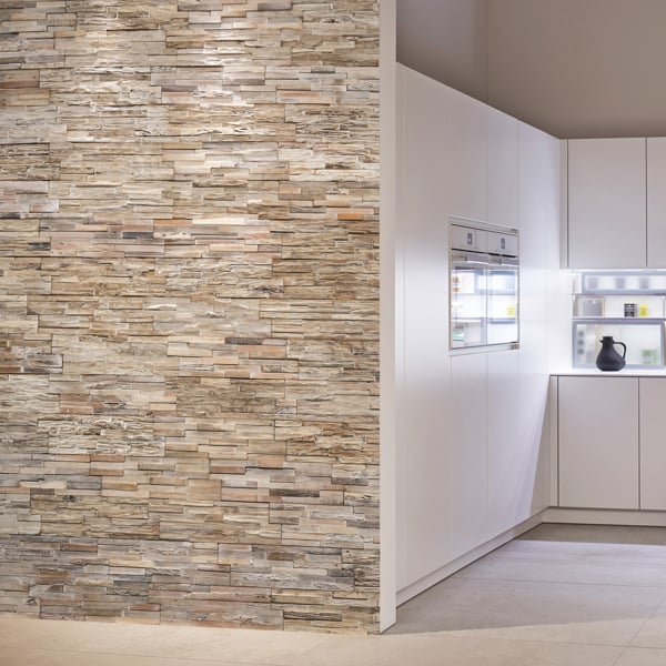 Wallsupply UltraWood White wash Recycled Solid Teak Wood Panels, Wall Cladding 3D Interlocking Tiles, 10pcs 0.9m²