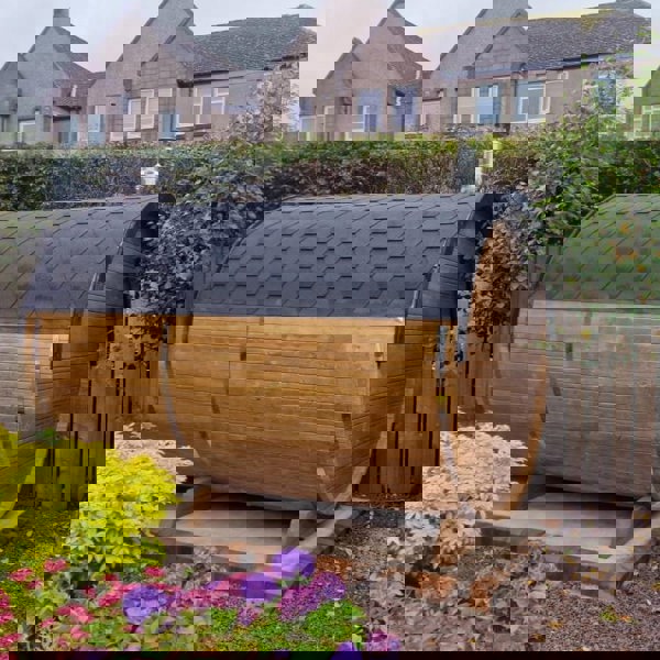 Barrel sauna in garden - PHOTO-2024-10-06-17-05-49