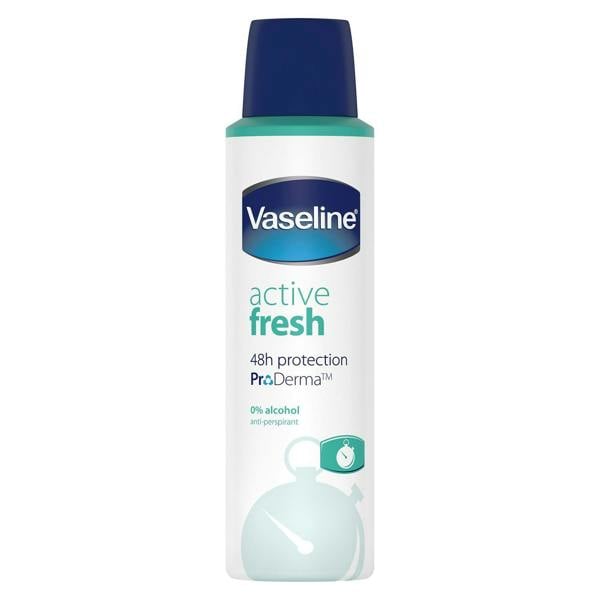 Vaseline 24H Protection  ProDerma Anti-Perspirant, Active Fresh, 6 Pack, 150ml
