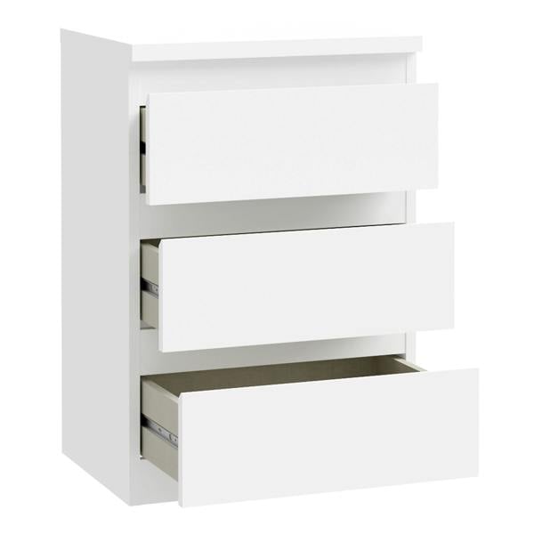 Furniture To Go Edmore 3 Drawer Bedside Chest in White