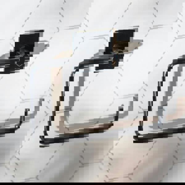 BESLAGSBODEN Black Stainless Steel Toilet Roll Holder Self Adhesive Bathroom Wall Mounted