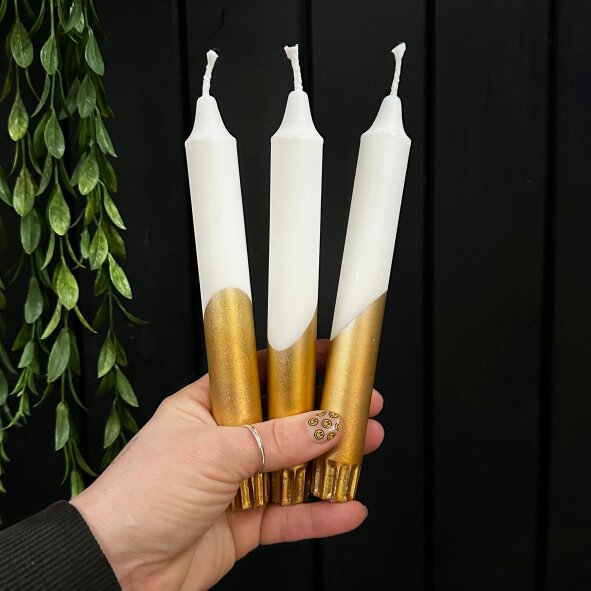 Love Frankie Ivory and Gold Dipped Candles