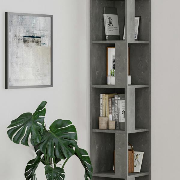 Decortie Piano Modern Corner Bookcase Tall Display Unit 158.9cm