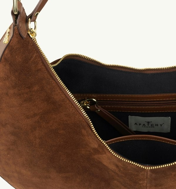 Apatchy London The Nora Tan Suede Bag