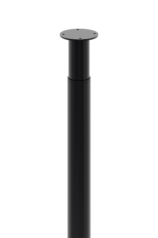 Living and Home 65cm/25.59 inch 4Pcs Black Round Metal Table Legs with Plastic Foot Pads Furniture Replacement Legs for Dining Table Dressing Table