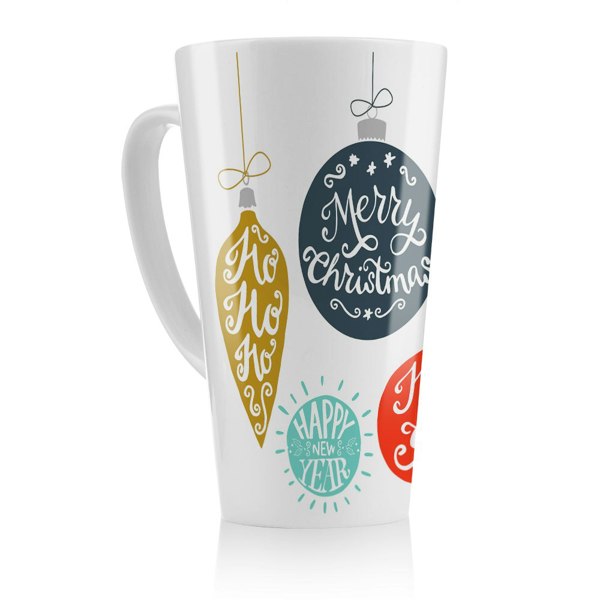 Benjamin Tate Design Vintage Christmas Baubles With Merry Christmas Dining Latte Mug